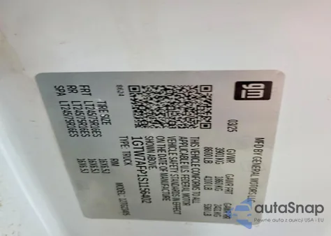 2025 GMC Savan2500 z USA, uszkodzony, nr VIN 1GTW7AFP1S1156402